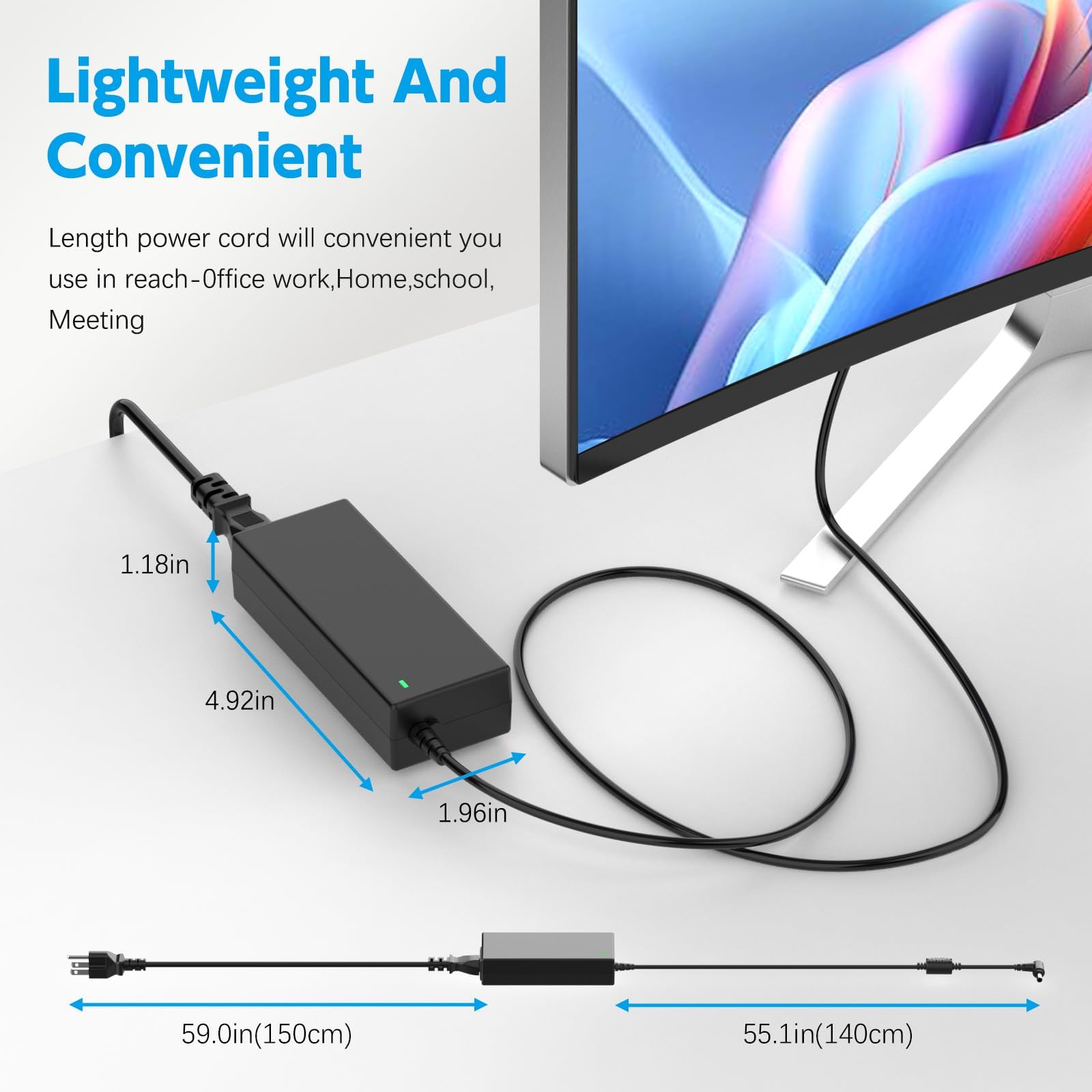 LJO-EEIH DC 19V Power Cord Compatible with LG Monitor 19